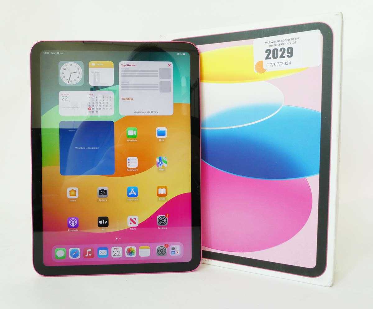 Lot 2029 - iPad 10th Gen 64GB A2696 Pink tablet with box...