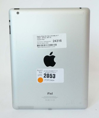 Lot 2053 - iPad 4th Gen 16GB A1458 tablet