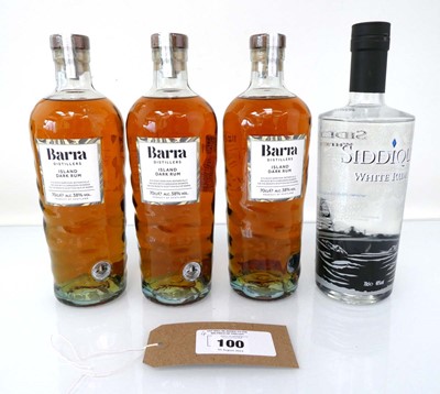 Lot 100 - 4 bottles of Rum, 3x Barra Distillers Island...