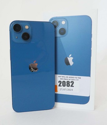 Lot 2082 - iPhone 13 128GB Blue with box
