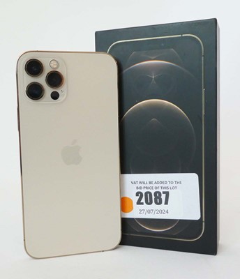 Lot 2087 - iPhone 12 Pro 256GB Gold with box and cable