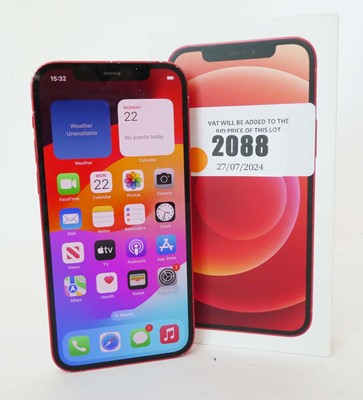 Lot 2088 - iPhone 12 64GB Red with box