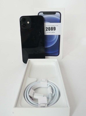 Lot 2089 - iPhone 12 Mini 64GB Black with box and cable