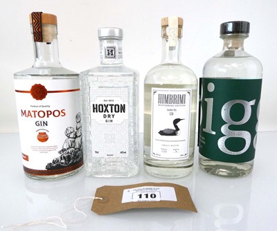 Lot 110 - 4 bottles of Gin, 1x Hoxton Citrus Dry Gin 40%...