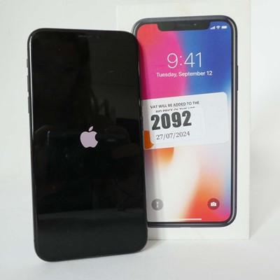 Lot 2092 - iPhone X 256GB Space Grey with box