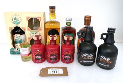 Lot 112 - 10 various bottles of Spiced Rum, Vodka, 1x...