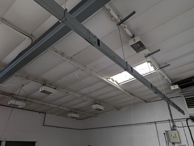 Lot 12 - Approx. 22 metre ceiling mounted electrical...