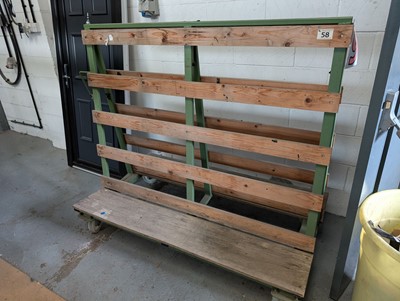 Lot 51 - 1.5 metre green steel and timber double sided...