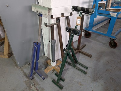 Lot 71 - Pair Record roller feed stands, one other...