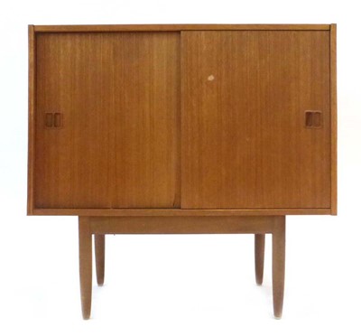 Lot 3 - A Danish teak cabinet with two sliding doors,...