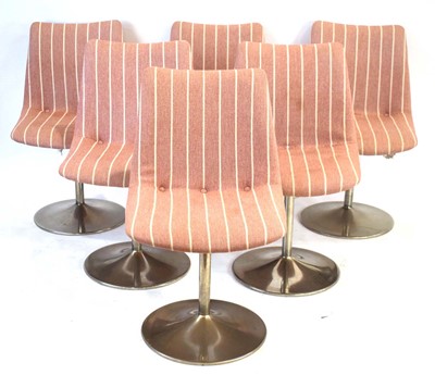 Lot 33 - A set of six 1970/80's swivel dining chairs...