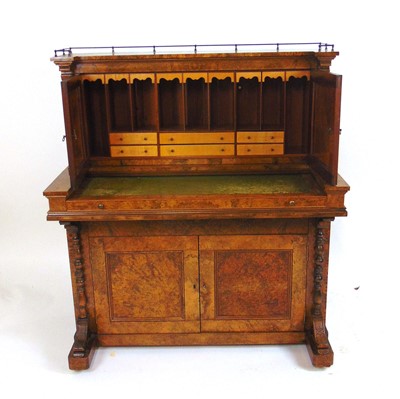 Lot 28 - A Victorian walnut, satinwood crossbanded and...