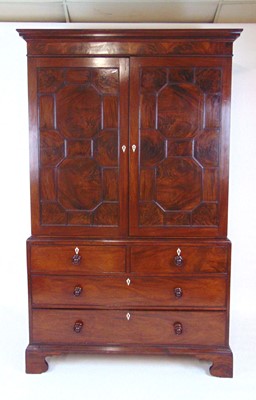 Lot 34 - A 19th century flame mahogany compactum, the...