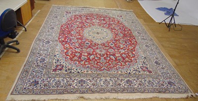 Lot 35 - A fine Persian hand made Nain carpet, in tones...