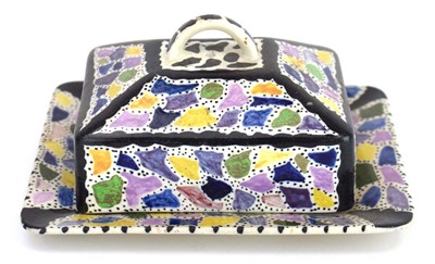 Lot 57 - An Art Deco butter dish and cover, monogram S...