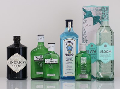 Lot 57 - 6 various bottles of Gin, 1x Hendrick's...
