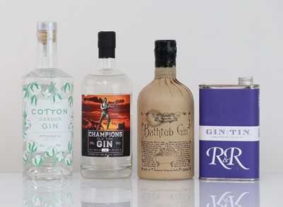Lot 58 - 4 various bottles of Gin, 1x Champions Old Tom...