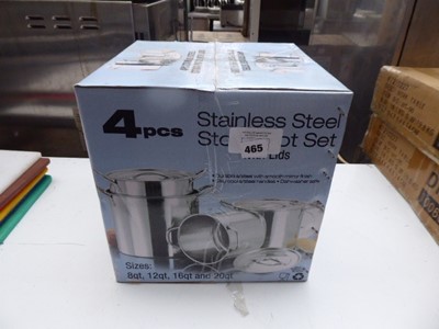 Lot 90 - 4 Piece stainless steel stock pot set
