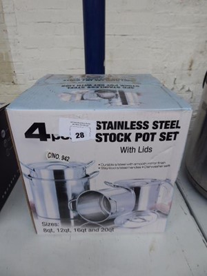 Lot 91 - 4 Piece stainless steel stock pot set