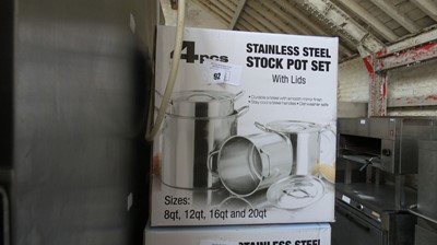 Lot 92 - 4 Piece stainless steel stock pot set