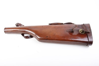 Lot 37 - A good vintage leather leg o'mutton gun case...