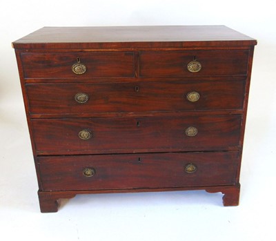 Lot 37 - A 19th century mahogany chest of two short...