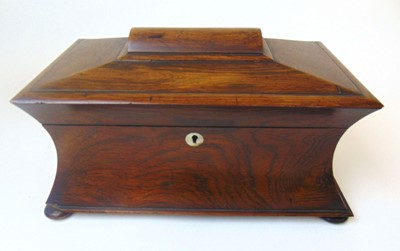 Lot 252 - An early 19th century rosewood tea caddy of...