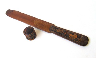 Lot 259 - A Tunbridge ware waxer together with a letter...