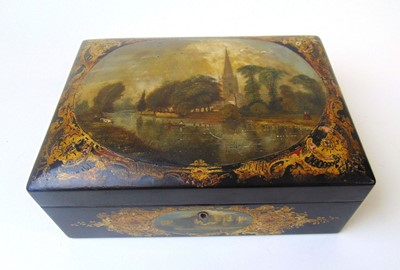 Lot 264 - A Victorian lacquered papier mache ladies...