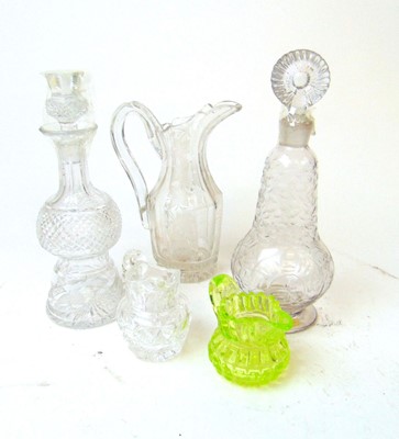 Lot 213 - A Scottish cut glass cordial decanter and...