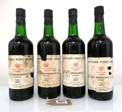 Lot 201 - 4 bottles of W & J Graham & Co 1970 Vintage...