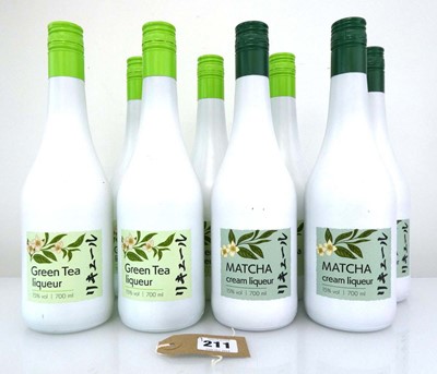 Lot 211 - 9 bottles, 6x Green Tea Liqueur 15% 70cl & 3x...