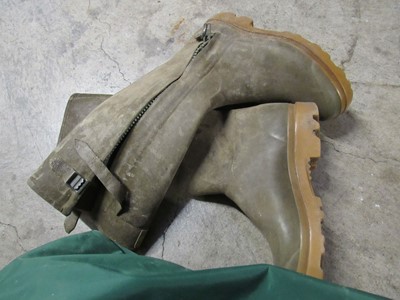 Lot 1302 - Pair of Le Chameau wellington boots with bag,...