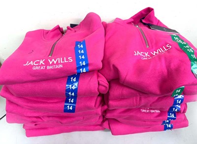 Lot 1009 - 16x Jack Wills half zip sweaters in pink,...