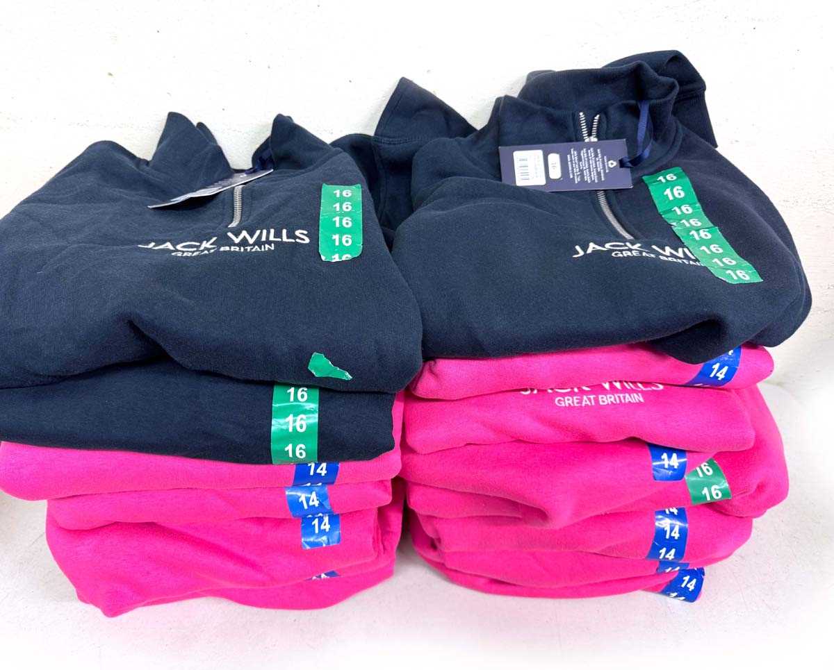 Lot 1011 - 16x Jack Wills half zip sweaters in pink/navy,...