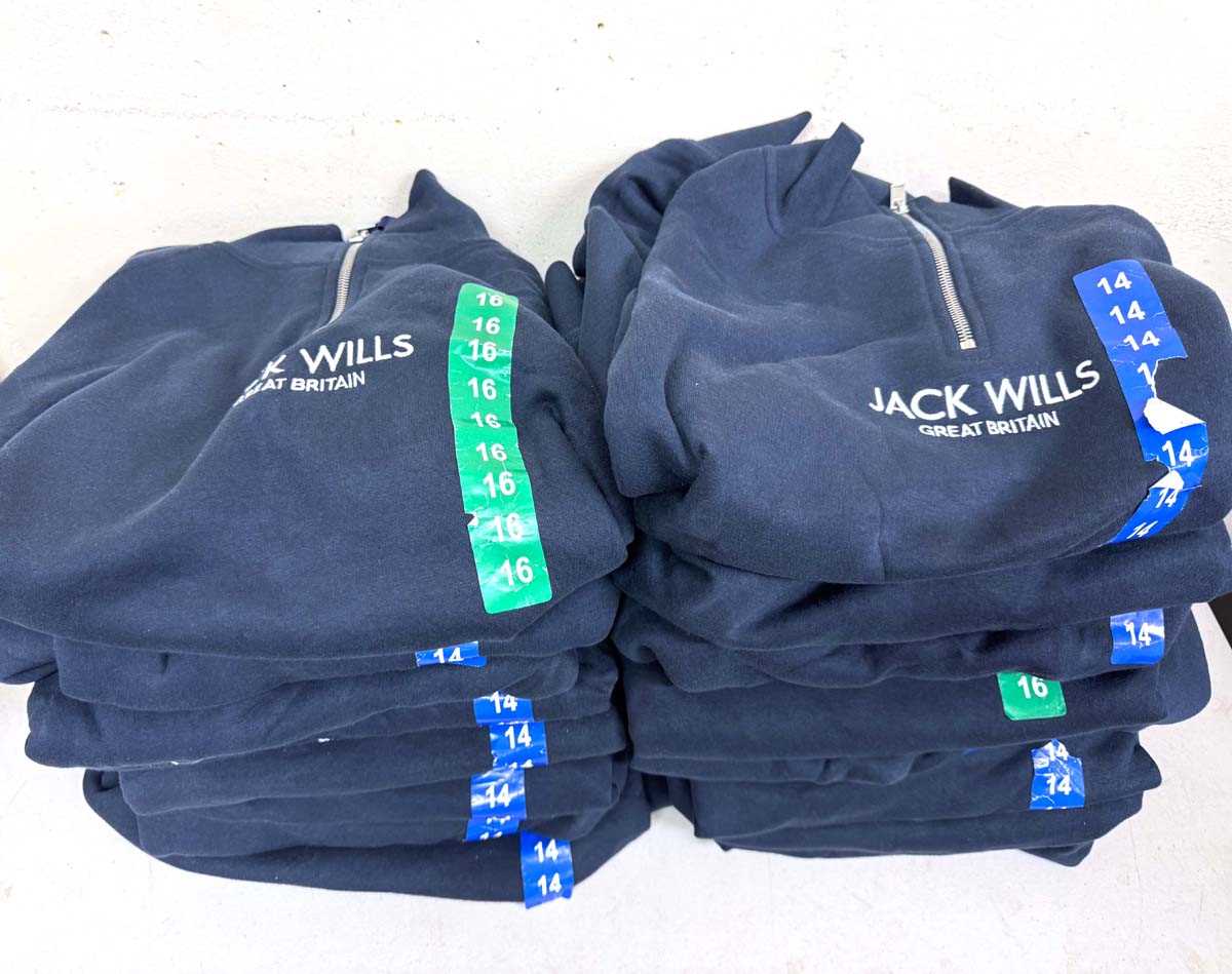 Lot 1012 - 16x Jack Wills half zip sweaters in navy,...