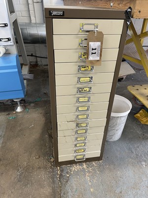 Lot 11 - Triumph brown & cream multi-drawer steel cabinet