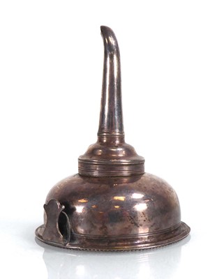 Lot 416 - A George III silver wine funnel of typical...