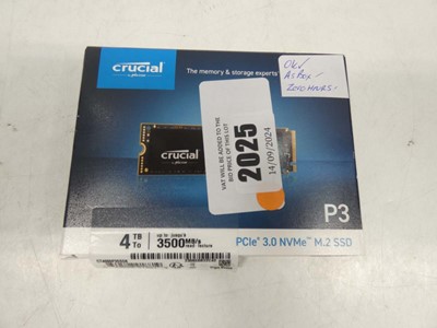 Lot 2025 - Crucial 4TB PCIe 3.0 NVMe M.2 SSD