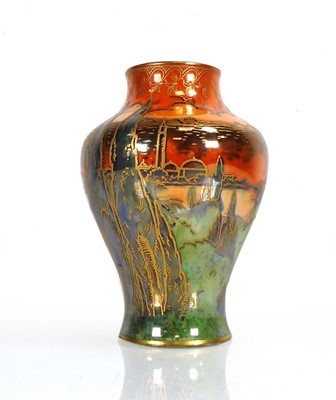 Lot 307 - A Royal Worcester Crown Ware lustre vase of...