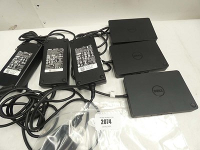 Lot 2074 - 3x Dell K17A USB-C docking stations