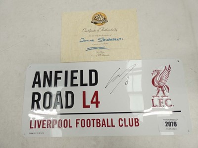 Lot 2078 - Liverpool Anfield Road L4 steel sign bearing...