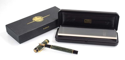 Lot A Parker 'Duofold' fountain pen with an 18ct...