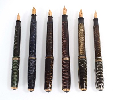 Lot A group of six Parker 'Vacumatic' fountain...