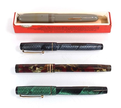 Lot A group of four Swan fountain pens with 14ct...