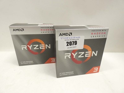 Lot 2079 - 2x AMD Ryzen 3 3200G processor and heat sink...