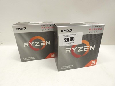 Lot 2080 - 2x AMD Ryzen 3 3200G processor and heat sink...