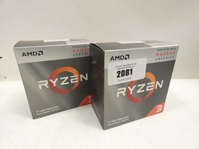 Lot 2081 - 2x AMD Ryzen 3 3200G processor and heat sink...