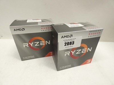 Lot 2083 - 2x AMD Ryzen 3 3200G processor and heat sink...