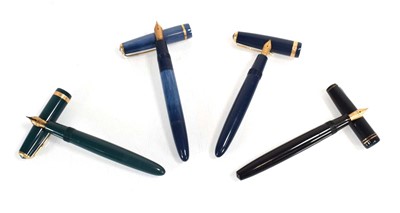 Lot A group of four Parker fountain pens including...